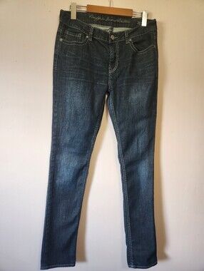 Buffalo David Bitton Fendi Straight Jeans Thick Stitch Western Y2K Dark Wash
